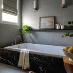 Marble Tub With Tiled Walls