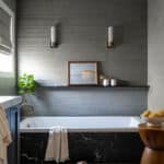 Moody Marble Tub With Shelf