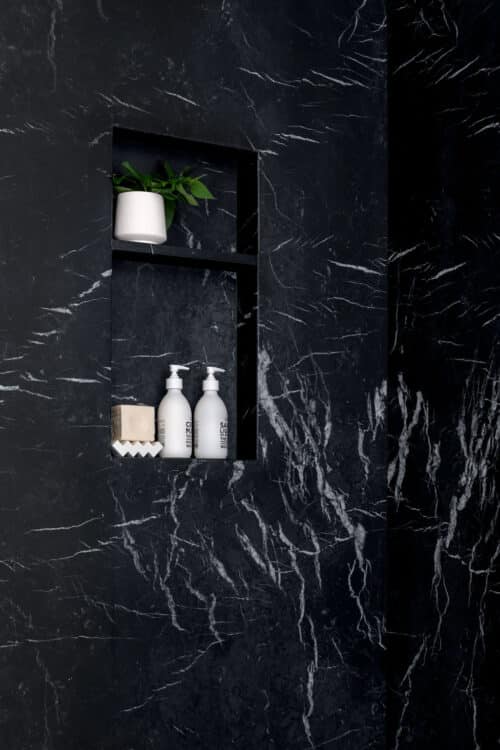 Negro Marquina Marble Shower Walls